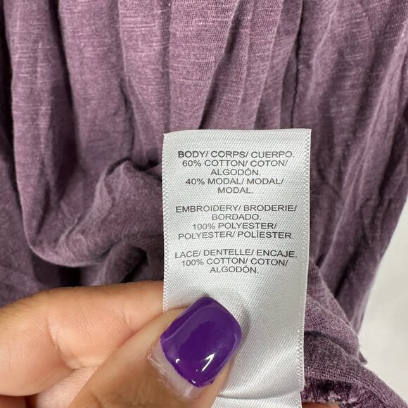 2/$30 Lucky Brand Embroidered Long Sleeve Babydoll Top Huckleberry XXL #BAG1 - Picture 10 of 11